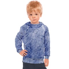 Blue Grunge Texture, Wall Texture, Blue Retro Background Kids  Hooded Pullover by nateshop