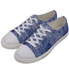 Blue Grunge Texture, Wall Texture, Blue Retro Background Men s Low Top Canvas Sneakers by nateshop