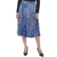 Blue Grunge Texture, Wall Texture, Blue Retro Background Classic Velour Midi Skirt  by nateshop