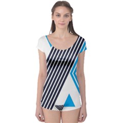 Blue Lines Background, Retro Backgrounds, Blue Boyleg Leotard  by nateshop