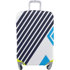 Blue Lines Background, Retro Backgrounds, Blue Luggage Cover (large) by nateshop