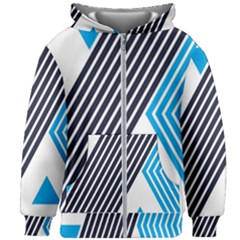 Blue Lines Background, Retro Backgrounds, Blue Kids  Zipper Hoodie Without Drawstring by nateshop