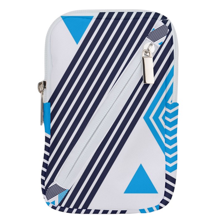 Blue Lines Background, Retro Backgrounds, Blue Belt Pouch Bag (Small)