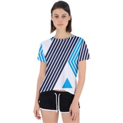 Blue Lines Background, Retro Backgrounds, Blue Open Back Sport T-shirt