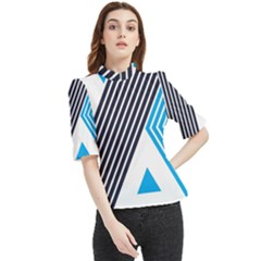 Blue Lines Background, Retro Backgrounds, Blue Frill Neck Blouse