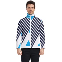 Blue Lines Background, Retro Backgrounds, Blue Men s Bomber Jacket