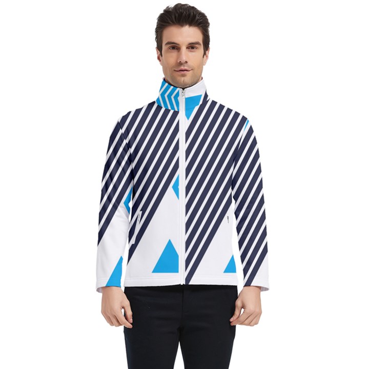 Blue Lines Background, Retro Backgrounds, Blue Men s Bomber Jacket