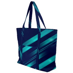 Blue Neon Lines, Blue Background, Abstract Background Zip Up Canvas Bag by nateshop