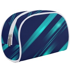 Blue Neon Lines, Blue Background, Abstract Background Make Up Case (large)