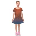 Orange To Blue, Abstract, Background, Blue, Orange, Kids  Short Sleeve Velvet Dress View1