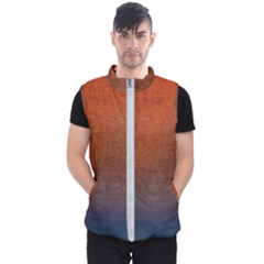 Orange To Blue, Abstract, Background, Blue, Orange, Men s Puffer Vest by nateshop