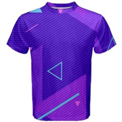 Purple Geometric Abstraction, Purple Neon Background Men s Cotton T-shirt by nateshop