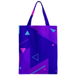 Purple Geometric Abstraction, Purple Neon Background Zipper Classic Tote Bag by nateshop