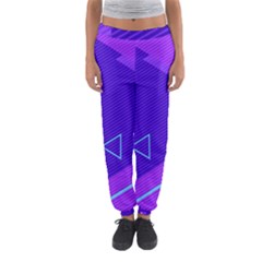 Purple Geometric Abstraction, Purple Neon Background Women s Jogger Sweatpants by nateshop