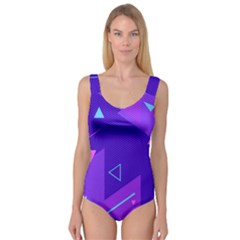 Purple Geometric Abstraction, Purple Neon Background Princess Tank Leotard  by nateshop