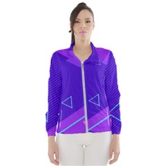 Purple Geometric Abstraction, Purple Neon Background Women s Windbreaker by nateshop