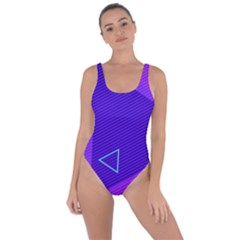 Purple Geometric Abstraction, Purple Neon Background Bring Sexy Back Swimsuit by nateshop