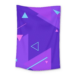 Purple Geometric Abstraction, Purple Neon Background Small Tapestry by nateshop