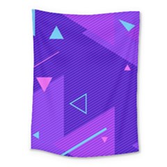 Purple Geometric Abstraction, Purple Neon Background Medium Tapestry by nateshop