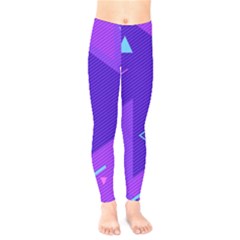 Purple Geometric Abstraction, Purple Neon Background Kids  Leggings by nateshop