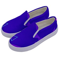 Purple Geometric Abstraction, Purple Neon Background Kids  Canvas Slip Ons by nateshop