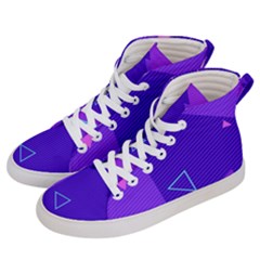 Purple Geometric Abstraction, Purple Neon Background Women s Hi-top Skate Sneakers by nateshop