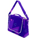 Purple Geometric Abstraction, Purple Neon Background Box Up Messenger Bag View1