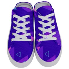 Purple Geometric Abstraction, Purple Neon Background Half Slippers by nateshop