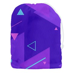 Purple Geometric Abstraction, Purple Neon Background Drawstring Pouch (3xl) by nateshop