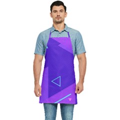 Purple Geometric Abstraction, Purple Neon Background Kitchen Apron by nateshop