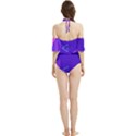 Purple Geometric Abstraction, Purple Neon Background Halter Flowy Bikini Set  View2