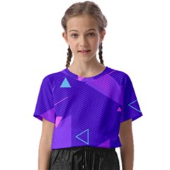 Purple Geometric Abstraction, Purple Neon Background Kids  Basic T-shirt by nateshop