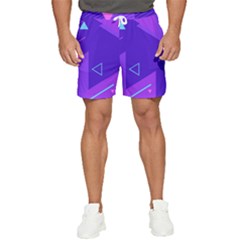 Purple Geometric Abstraction, Purple Neon Background Men s Runner Shorts by nateshop