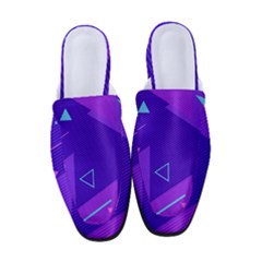 Purple Geometric Abstraction, Purple Neon Background Women s Classic Backless Heels