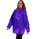 Purple Geometric Abstraction, Purple Neon Background Women s Ski and Snowboard Jacket View3