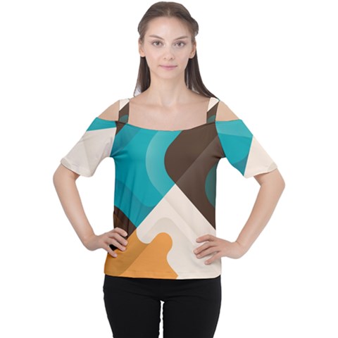 Retro Colored Abstraction Background, Creative Retro Cutout Shoulder T-shirt by nateshop