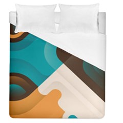 Retro Colored Abstraction Background, Creative Retro Duvet Cover (queen Size) by nateshop