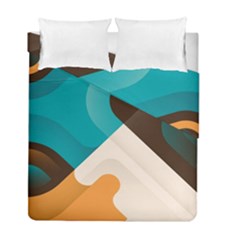 Retro Colored Abstraction Background, Creative Retro Duvet Cover Double Side (full/ Double Size) by nateshop