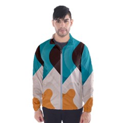 Retro Colored Abstraction Background, Creative Retro Men s Windbreaker