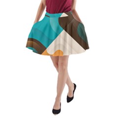 Retro Colored Abstraction Background, Creative Retro A-line Pocket Skirt by nateshop