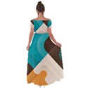 Retro Colored Abstraction Background, Creative Retro Off Shoulder Open Front Chiffon Dress View2