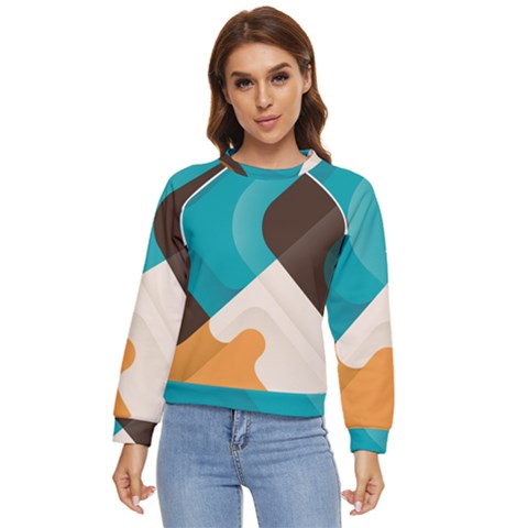 Retro Colored Abstraction Background, Creative Retro Women s Long Sleeve Raglan T-shirt by nateshop