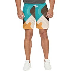 Retro Colored Abstraction Background, Creative Retro Men s Runner Shorts by nateshop