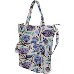 Retro Texture With Birds Shoulder Tote Bag by nateshop