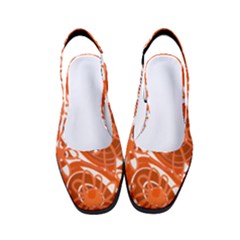 Mazipoodles Love Flowers - White Orange Too Women s Classic Slingback Heels by Mazipoodles