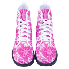 Mazipoodles Love Flowers - White Pink Too Men s High-top Canvas Sneakers by Mazipoodles