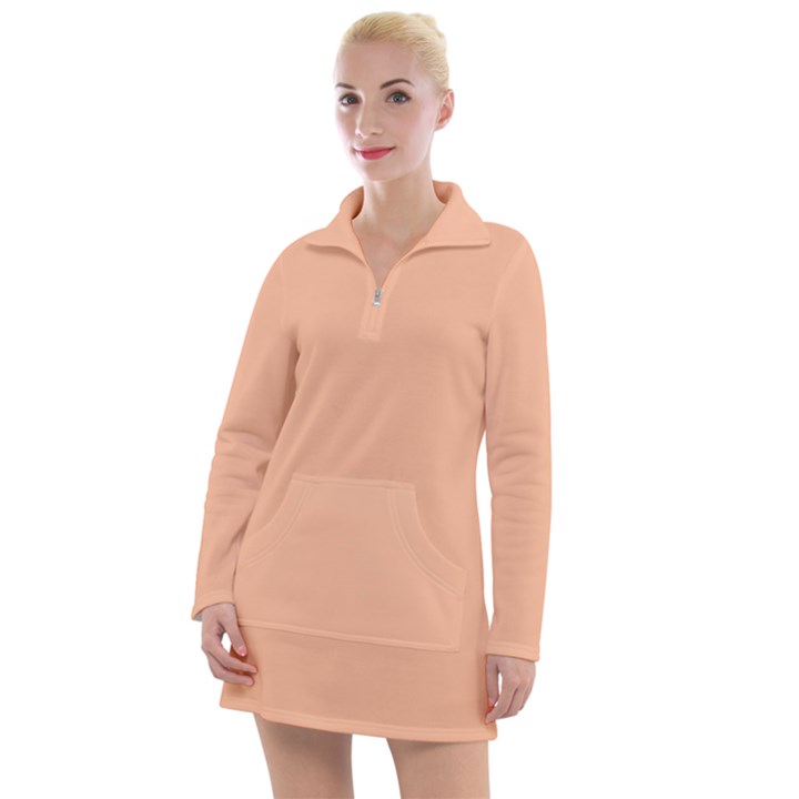 Peach Fuzz 2024 Women s Long Sleeve Casual Dress