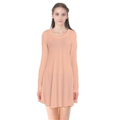 Peach Fuzz 2024 Long Sleeve V-neck Flare Dress by dressshop