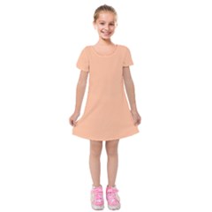 Peach Fuzz 2024 Kids  Short Sleeve Velvet Dress by dressshop