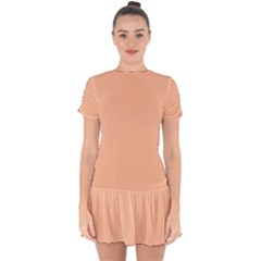 Peach Fuzz 2024 Drop Hem Mini Chiffon Dress by dressshop